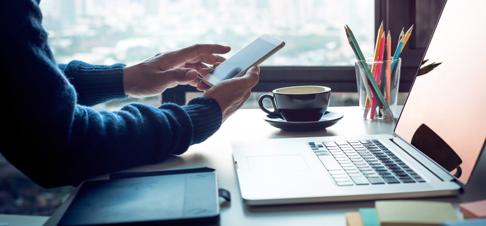 person working at their desk