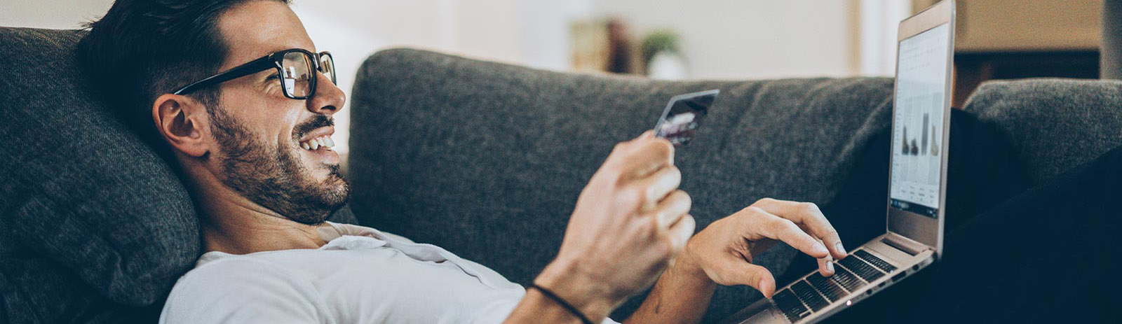 a man making an online purchase