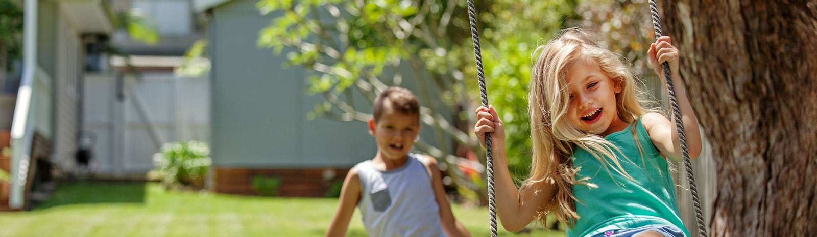 two children playing outdoors